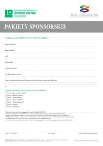 Pakiety Sponsorskie - Karta zgłoszenia do sponsoringu